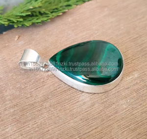 Colgante de malaquita natural, colgante de Plata de Ley 925, hecho a mano colgante de plata, collares de piedras preciosas, joyería de declaración, regalo para ella - Product Image 5