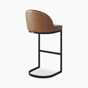 Bar <b>stools</b> made of iron legs <b>with</b> foam seats and <b>backs</b> covered in synthetic leather in custom colors for indoor and outdoor use - Product Image 5