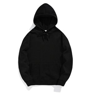Survêtement unisexe noir à capuche, manches longues, couleur unie, en coton, sweat-shirt décontracté et pantalon à cordon, vêtements d'automne, OEM ODM - Product Image 2