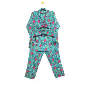 Conjunto de pijama con estampado floral para mujer, ropa de dormir, pijamas de algodón, pantalones de dormir para mujer, camisas de manga larga, pijama a juego - Product Image 1