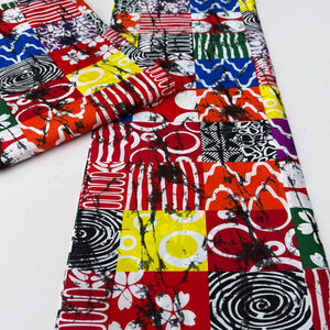 Tela Africana Premium Multicolor con Estampado de Cera, 100% Algodón, para Confección de Ropa y Costura, Mercado de Mozambique - Product Image 1