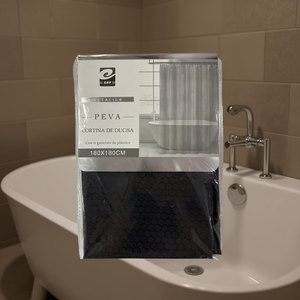 Modern Comfortable 180X180 Shower <b>Curtain</b> <b>with</b> Accessories Elegantly Hydrophobic PEVA Design for Stylish Bathrooms - Product Image 3