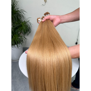 เคราตินผมมนุษย์บริสุทธิ์แบบทรงตรงปลายแบนสีบลอนด์น้ำผึ้ง - Product Image 4