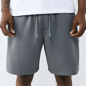 Shorts Bermuda Gris Uni pour Homme avec Cordon de Serrage, Taille Mi-Haute, en Coton Tricoté, Poches, Respirant, Confortable, Idéal pour l'Entraînement - Product Image 6