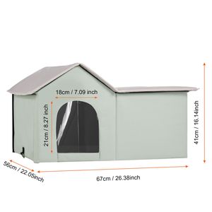 Cuccia Pieghevole per Gatti in Tessuto Oxford 600D con Funzione Riscaldante, Temperatura Regolabile e Timer, Casetta per Gatti da Esterno - Product Image 4