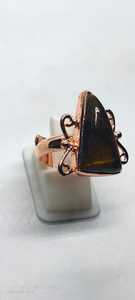 Handcrafted Gemstone Copper <b>Rings</b> and Bangles Set Artisan Jewelry <b>Adjustable</b> Copper Jewelry with Natural Gemstones - Product Image 6