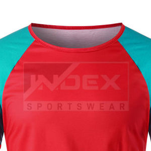 INDEX Men's Color Blocked Short Sleeve <b>T</b>-<b>Shirt</b> O-Neck <b>Raglan</b> Sleeve Quick Dry Knitted Polyester Sporty Slim Fit Front Logo - Product Image 3