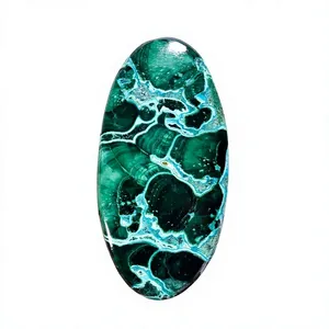 หินอัญมณี46X23X4mm คาโบชองรูปวงรีขนาด58 IK210อัญมณีหลวม chrysocolla จากมรกตธรรมชาติ - Product Image 3