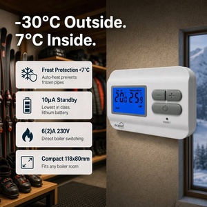 <span class=keywords><strong>Thermostat</strong></span> de <span class=keywords><strong>chaudière</strong></span> à gaz ultra basse consommation 10uA en veille, 2xAAA Lithium 6A 230V SWING, protection antigel pour <span class=keywords><strong>chaudière</strong></span> <span class=keywords><strong>d</strong></span>'appartement - Product Image 2