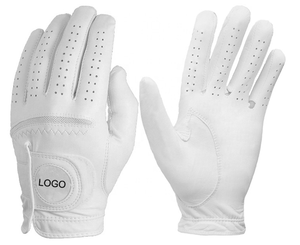 Vente flash - Gants de golf pour hommes de haute qualité, doux, respirants, imperméables, en cuir véritable blanc, logo personnalisé, nouveau design Cabretta - Product Image 5