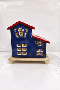 Wooden House lamp Wooden hut Lamp home decor item <b>tea</b> <b>light</b> lamp decor lamp - Product Image 4