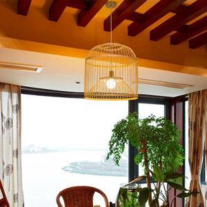 Top Selling Bamboo Rattan Lampshade Handwoven Hanging <b>Light</b> For Contemporary Interior Decor - Product Image 4