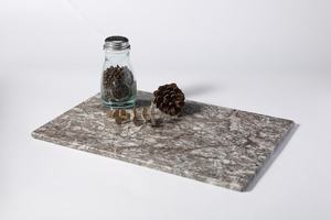 Planche à découper en marbre blanc, forme rectangulaire, planche à découper de cuisine avec design durable, poignée en bois, passe au lave-vaisselle - Product Image 3