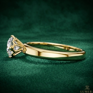 Anillo de Compromiso con Diamante Cultivado en Laboratorio, Corte Redondo, Certificado por IGI, Oro Amarillo de 9K, 10K, 14K, 18K, Anillo de Boda Solitario para Mujer - Product Image 2