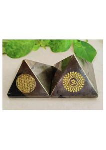 Pyramide en pyrite gravée en gros, pierre précieuse pour la décoration intérieure, propriétés curatives, qualité export, pyramide en cristal de labradorite - Product Image 2