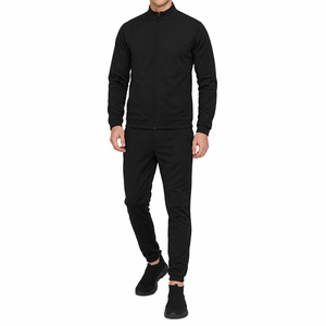 Men's Full Zip Stand Collar Tracksuit Set Plain Athletic Jacket and Slim <b>Fit</b> <b>Jogger</b> Pants 2 Piece Casual Sportswear Wholesale - Product Image 6