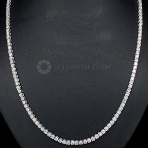 Collier tennis simple rangée de diamants de laboratoire 20,0 carats, sertissage à 4 griffes, or massif 10K 14K 18K, cadeau de luxe pour fiançailles et soirées, pour elle - Product Image 4