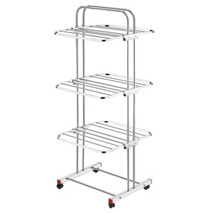 Séchoir à linge extensible et pliable, support de rangement réglable pour vêtements, organisateur gain de place pour la maison, le balcon et la salle de bain - Product Image 1