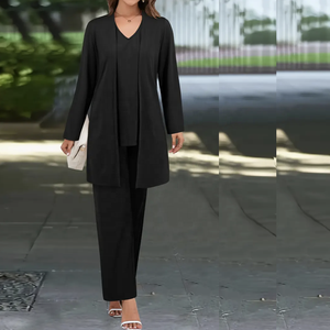 Conjuntos de tres piezas de algodón transpirable para mujer Conjuntos de mujer moda transpirable informal Conjuntos de tres piezas de algodón para mujer de Pakistán - Product Image 3