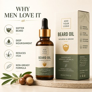 Huile de croissance de barbe pour hommes à base de plantes de qualité supérieure 30 ml – Vente en gros, biologique, sans alcool, adoucissant et revitalisant pour barbe, formule personnalisée, barbe brillante - Product Image 5