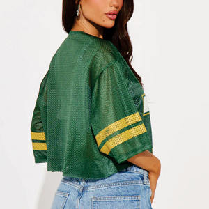 เสื้อครอปอเมริกันฟุตบอลผู้หญิง คอวี แต่งลูกไม้ ทรงโอเวอร์ไซส์ สตรีทแวร์ พิมพ์หมายเลขตามสั่ง รับผลิตแบรนด์ส่วนตัว ขายส่ง - Product Image 5