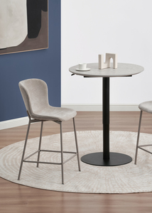 Luxury Fabric Upholstered Metal Leg Counter Chair <b>High</b> <b>Back</b> <b>Bar</b> <b>Stool</b> Kitchen Island Café Seating KD - Product Image 5