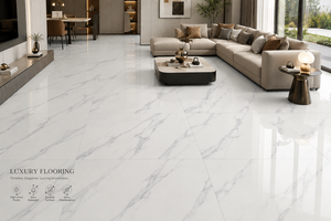 Carreaux de sol en céramique 60x60 cm, carreaux de sol intérieurs, impression numérique HD, villa moderne, durable, premium, salon, cuisine, bureau - Product Image 6