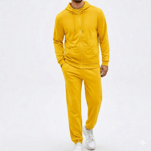 Mens winter hooded sweat <b>suit</b> tracksuit casual athletic plus size cotton blend breathable warm soft comfortable jogging wear - Product Image 1