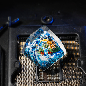 <b>Keycaps</b> Mystical Forest <b>Artisan</b>, Custom <b>Artisan</b> <b>Keycaps</b>, <b>Keycaps</b> Anime Cute, Green <b>Keycaps</b>, <b>Keycaps</b> Set, Wooden <b>Keycaps</b> - Product Image 6