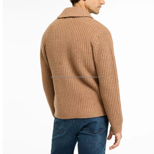 Custom Unisex V-Neck Cable Knit Acrylic Breathable Pullover Sweater <b>Long</b> Sleeve Winter OEM Wholesale Private Label Bulk Order - Product Image 6