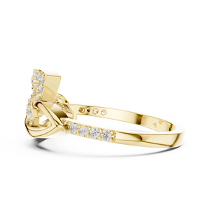 Anillo de Diamantes Cultivados en Laboratorio ETERNAL VINE, Oro Amarillo de 18 Quilates con Baño de Rodio, Estilo Minimalista para Compromiso, Fiesta, Boda, Uso Diario - Product Image 2