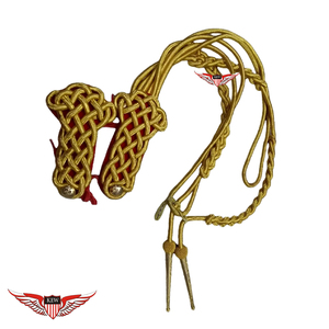 Aiguillette blanche torsadée avec cordons d'épaule et pointe argentée métallique - Product Image 6