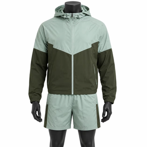 Custom Mens Hooded Windbreaker Jacket Shorts Set Quick Dry Nylon <b>Track</b> Suit OEM Private Label Sportswear Hoodies Manufacture - Product Image 5