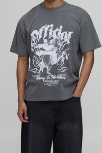 T-shirt graphique sérigraphié pour homme, personnalisé OEM, streetwear, col rond, manches courtes, vêtement décontracté, haut de mode - Product Image 4