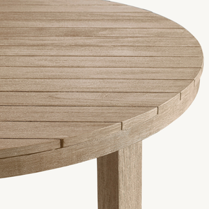 Mesa redonda en oferta, hecha de madera de teca, con un estilo moderno y sencillo, apta para uso en exteriores, resistente a la intemperie. - Product Image 6