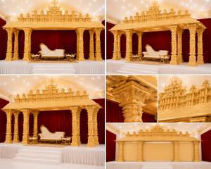 Elegante Decoración del Templo Manavarai para Bodas del Sur de la India, Decoración de Mandap de Fibra Real para Bodas, Compre Fondo y Mandap para Bodas - Product Image 2
