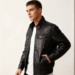 Factory Wholesale Retro Winter <b>Men</b>’s Motorcycle Workwear <b>Jacket</b> with Customizable Logo - Product Image 2