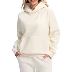 Sudadera con Capucha para Mujer, Color Rosa Sólido, Felpa, Informal, con Bolsillos, Corte Regular, Estilo Otoñal, 100% Algodón, Transpirable - Product Image 5