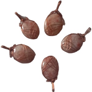 Wholesale Factory Price Necklace with Carved <b>Opal</b> Oval Stone Pendant Natural Gemstone Wire Wrapped Jewelry Healing Crystals - Product Image 1