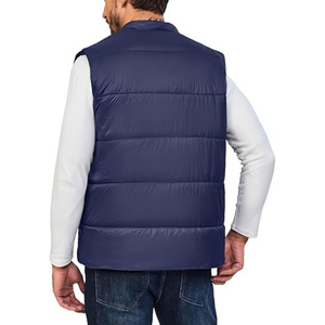 New Custom Lightweight Canvas Quick Dry Breathable Waistcoat Warm Bubble <b>Packable</b> Sleeveless Winter Men Puffer Vest Plus Size - Product Image 2