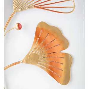 Décoration murale en métal ZE-3247O en forme de ginkgo, style minimaliste, ornement suspendu rond, artisanal, écologique, design de Noël - Product Image 3