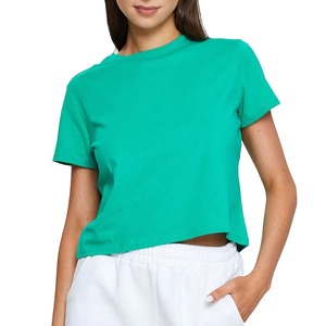 Eco-friendly Breathable Anti-Bacterial <b>Y2K</b> Slim Fit Women's Crop Tops T-<b>Shirt</b>-Washable Summer Knitted Fabric - Product Image 2