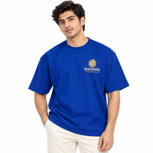 Camiseta de Hombros Caídos, Transpirable, Cuello Redondo, Manga Corta, Jersey de Poliéster/Algodón, Detalle de Estampado con Pedrería, Corte Holgado, Estilo Urbano Informal - Product Image 1