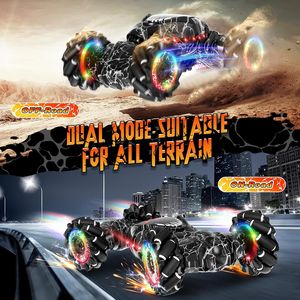Voiture RC de cascades 4x4 2,4 GHz à détection gestuelle avec LED, rotation double face, lumières, musique et drift tout-terrain pour enfants et adultes - Product Image 2