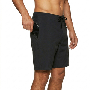 Custom Private Label Men's Beach Board Shorts Plain Black Swim Trunks with Drawstring Premium Wholesale Summer Wears - Product Image 5