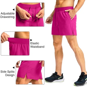 Nouveaux shorts de course pour hommes, respirants, séchage rapide, écologiques, 100 % polyester, taille mi-haute, confortables, avec ceinture élastique pour l'activité - Product Image 6