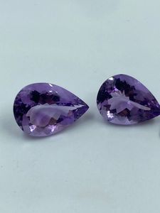 Piedra preciosa de amatista púrpura natural, corte en forma de pera, 23,50 quilates, 11,80x15,50 mm, para fabricación de joyas, 3 piezas - Product Image 2