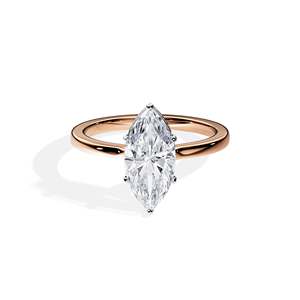 Marquise Cut Diamond Engagement Ring 14k Gold plated Prong Setting Women's Floral Fine Jewelry - Product Image 3