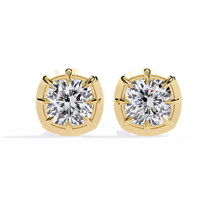 Pendientes Clásicos Redondos de Moissanita con Engaste de Garra, Joyería de Compromiso para Mujer, Chapados en Oro Blanco - Product Image 4