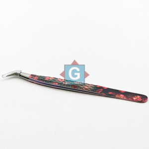 Pinzas para pestañas de acero inoxidable con diseño floral para depilación facial - Product Image 3